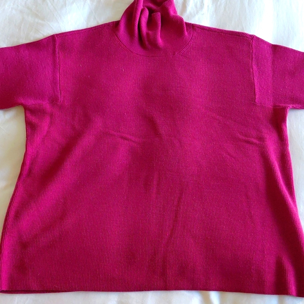 Eileen Fisher Fuchsia Turtleneck Sweater - Picture 2 of 5